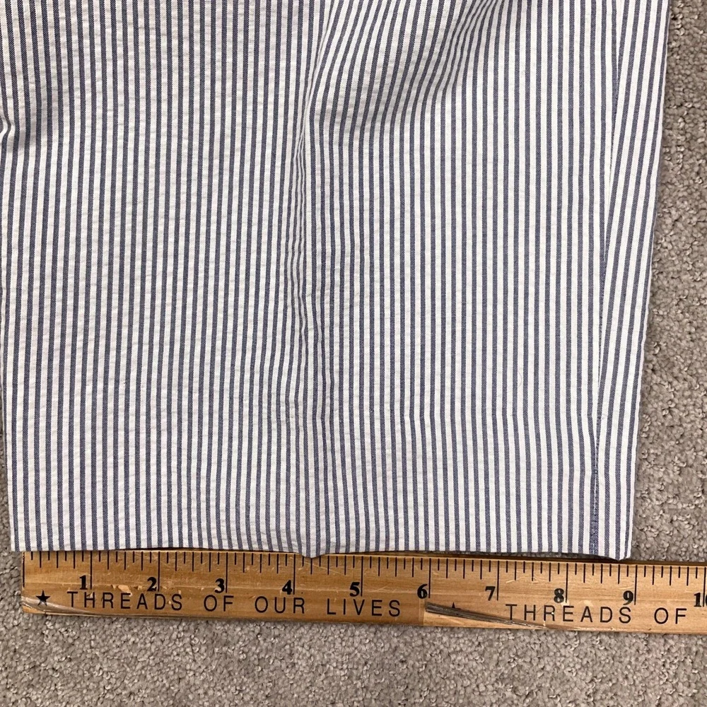 Jos A Bank Suit Mens 44R Blue White Seersucker 2-Pc Cotton
